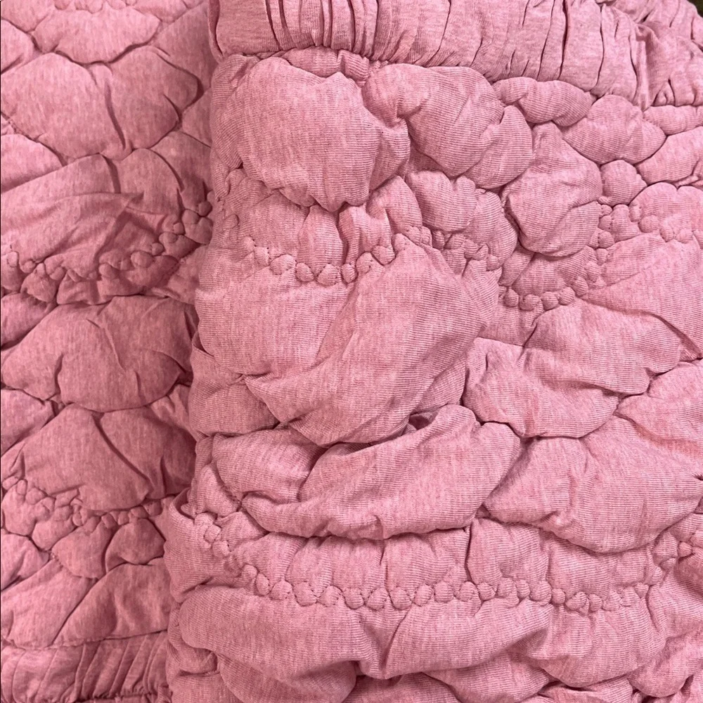 Anthropologie Landry Textured Pillow Sham Set New 20x36 Pink